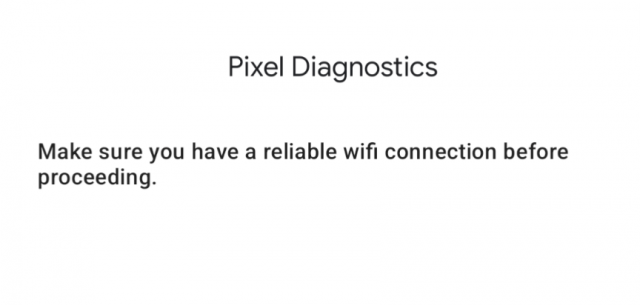 Pixel Diagnostics benötigt eine W-LAn Verbindung